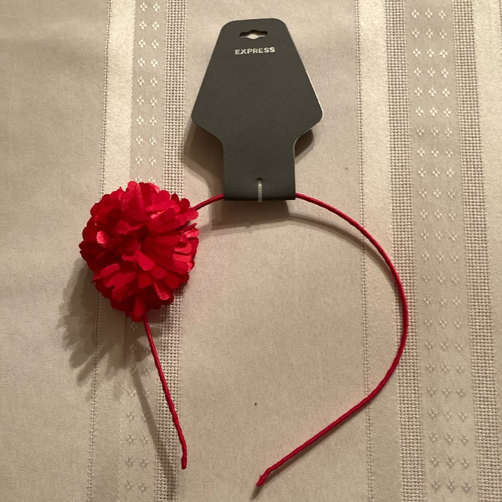 Red headband with flower from Express